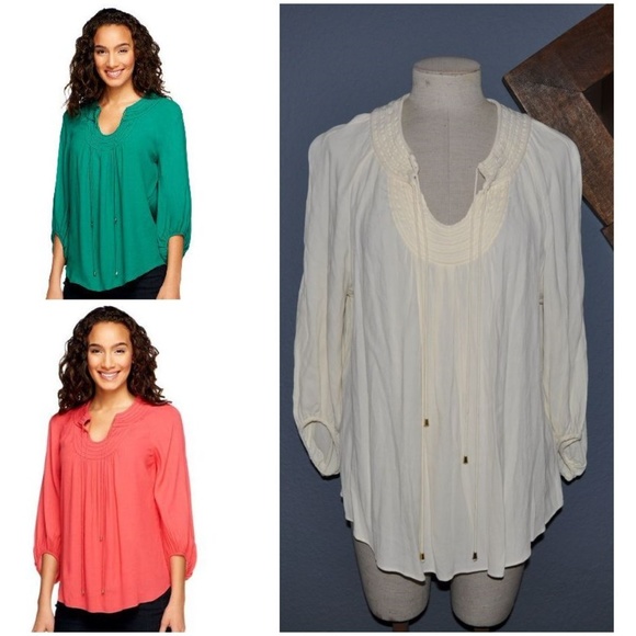 G.I.L.I. Tops - 'FINAL' G.I.L.I. Neck Detail Woven Crepe Top F4